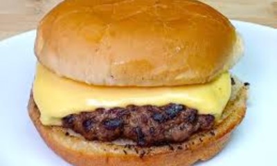 Cheeseburger with melted cheese