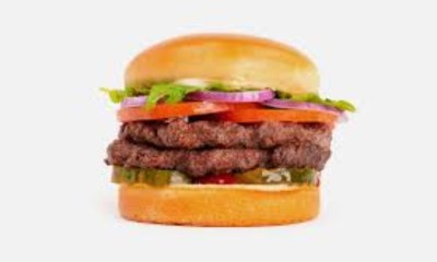 Double Burger stacked high