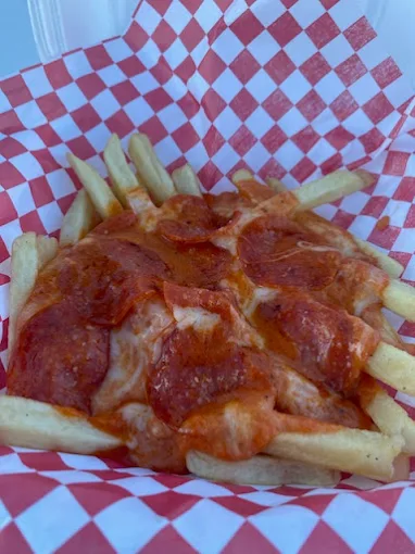 Pizza Fries with marinara and mozzarella